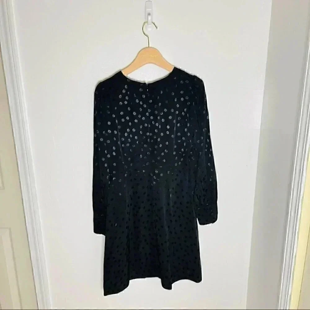 NWT J.Crew Shift Dress Jacquard Dot Black
